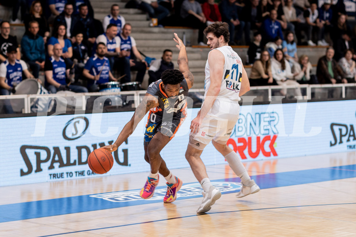 Basketball, Basketball Superliga 2022/23, Platzierungsrunde 10, Oberwart Gunners, Klosterneuburg Dukes, Kevin Bracy-Davis (0), John Joseph Rauch (11) Basketball, Basketball Superliga 2022/23, Platzierungsrunde 10, Oberwart Gunners, Klosterneuburg Dukes, Kevin Bracy-Davis (0), John Joseph Rauch (11)