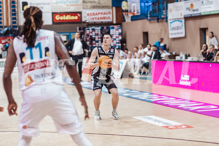 Basketball, Basketball Superliga 2023/24, Grundduchgang Runde 4., Oberwart Gunners, Kapfenberg Bulls, Noah Baumann (4)