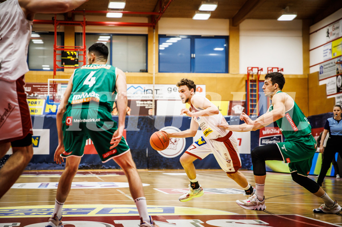 Basketball, win2day Basketball Superliga 2022/23, 1. Qualifikationsrunde, Traiskirchen Lions, Kapfenberg Bulls, Jonas Winkler (17)