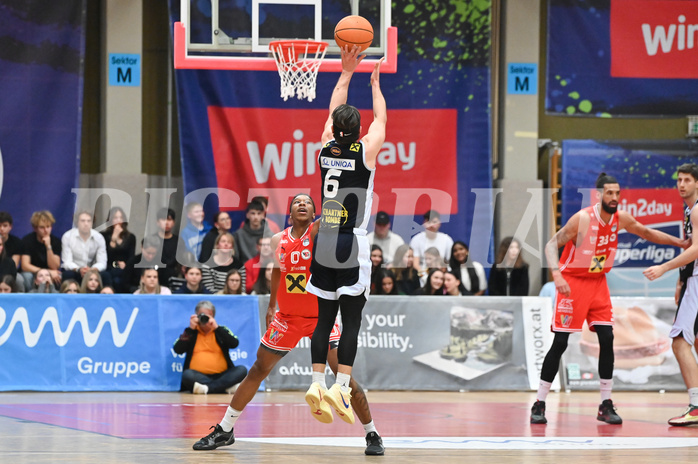 Basketball, Superliga 2024/25, Plazierungsrunde 5.Runde, Flyers Wels vs. Gmunden Swans,
