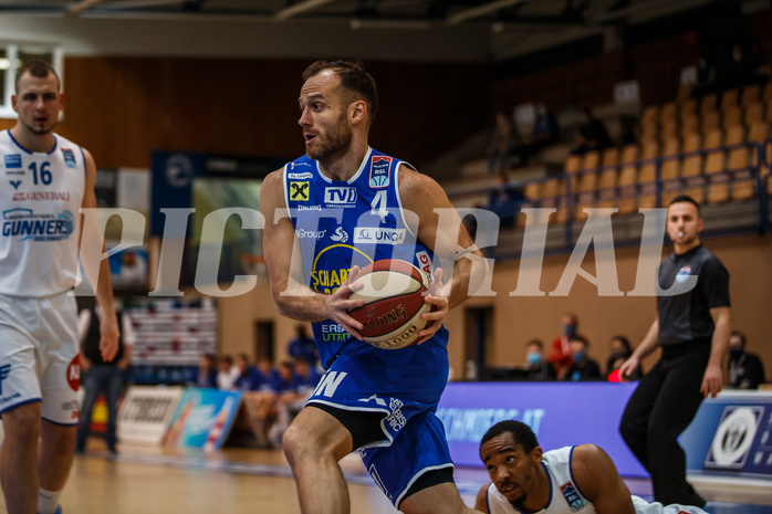 Basketball, bet-at-home Basketball Superliga 2020/21, Grunddurchgang 14. Runde, Oberwart Gunners, Gmunden Swans, Enis Murati (4)
