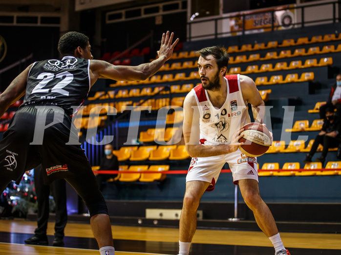 Basketball, bet-at-home Basketball Superliga 2020/21, Grunddurchgang 17.Runde, BC Vienna, Flyers Wels, Anton Shoutvin (10)
