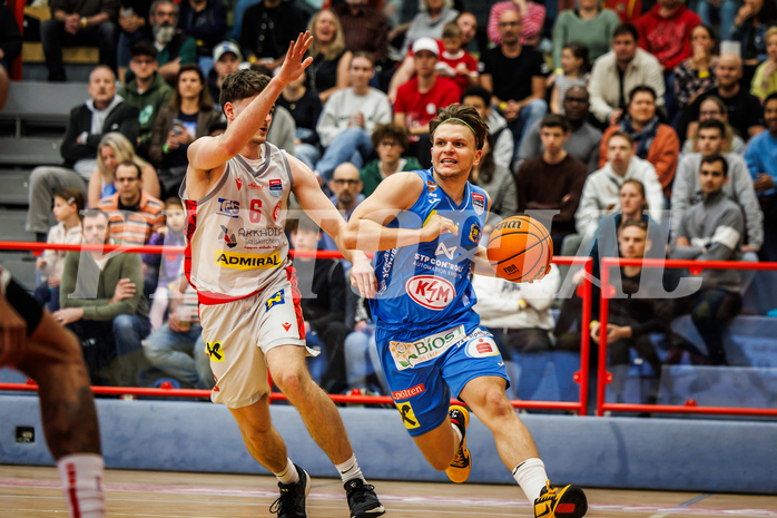 Basketball, win2day Basketball Superliga 2023/24, Viertelfinale Spiel 1, Traiskirchen Lions, SKN St.Pölten, Felix Angerbauer (4)