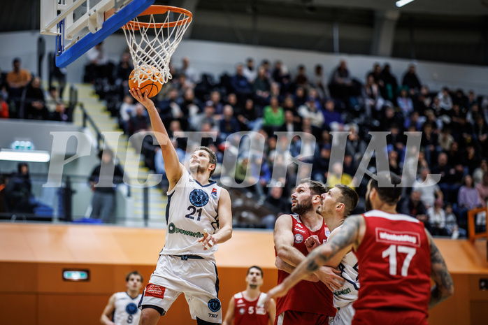 Basketball, Win2Day Superliga 2023/24, Grunddurchgang 17.Runde, Vienna Timberwolves, BC Vienna, Moritz Lanegger (21)