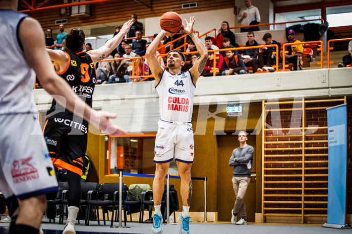 Basketball, win2day Basketball Superliga 2022/23, 10. Qualifikationsrunde, BBC Nord Dragonz, Fürstenfeld Panthers, Fabio Söhnel (44)