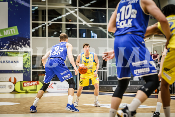Basketball, bet-at-home Basketball Superliga 2021/22, Platzierungsrunde 9.Runde, SKN St. Pölten Basketball, Oberwart Gunners, Roman Jagsch (9)