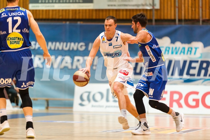 Basketball, ABL 2017/18, Grunddurchgang 13.Runde, Oberwart Gunners, Gmunden Swans, Sebastian Käferle (7)