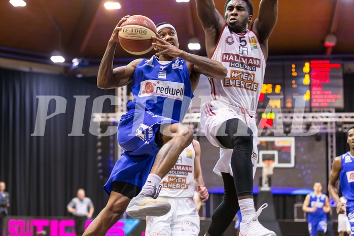 Basketball, ABL 2016/17, Grunddurchgang 18.Runde, BC Vienna, Oberwart Gunners, Derek Jackson Jr. (6), Anthony Clemmons (5)