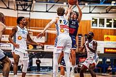 Basketball, win2day Basketball Superliga 2024/25, Grunddurchgang Runde 19, Oberwart Gunners, BBC Nord Dragonz, Lukas Hahn (25)