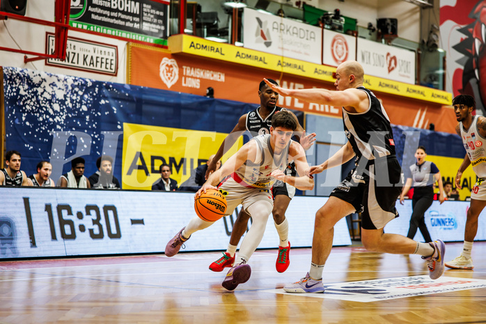 Basketball, win2day Basketball Superliga 2023/24, Grunddurchgang 16.Runde, Traiskirchen Lions, Kapfenberg Bulls, Aleksej Kostic (6) Basketball, win2day Basketball Superliga 2023/24, Grunddurchgang 16.Runde, Traiskirchen Lions, Kapfenberg Bulls, Aleksej Kostic (6)