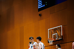 Basketball, Basketball Zweite Liga 2024/25, Grunddurchgang 3.Runde, Vienna Timberwolves, Vienna United, Valentin Siegmund (0), Jakob Konzet (5)