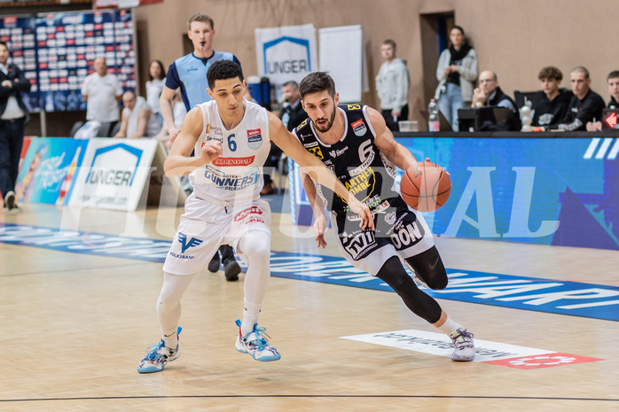 Basketball, Basketball Superliga 2022/23, 1. Platzierungsrunde, Oberwart Gunners, Gmunden Swans, Magdy Aboud-Ahmed(6), Daniel Friedrich (6)