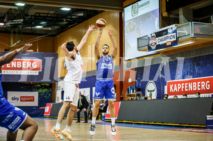 Basketball, bet-at-home Basketball Superliga 2020/21, Grunddurchgang 10.Runde, Kapfenberg Bulls, Oberwart Gunners, Terrence Bieshaar (14)