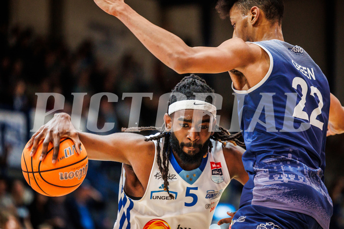 Basketball, win2day Basketball Superliga 2024/25, Grunddurchgang Runde 19, Oberwart Gunners, BBC Nord Dragonz, Siegfried Reid (5)