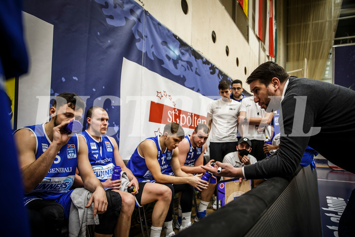Basketball, bet-at-home Basketball Superliga 2019/20, Grunddurchgang 15.Runde, SKN St. Pölten Basketball, Oberwart Gunners, Horst Leitner (Coach)