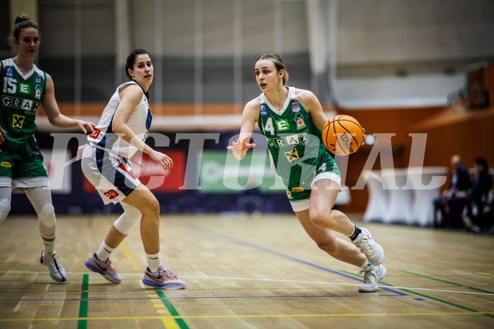 Basketball, Win2Day Basketball Damen Superliga 2023/24, Grunddurchgang 8.Runde, Vienna Timberwolves, UBI Graz, Aleksandra Novakovic (8), Jördis Reisner (14)