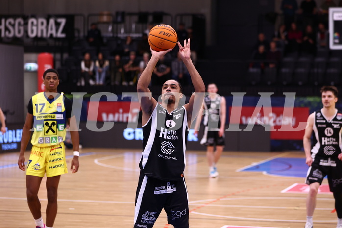 04.02.2024, Graz, Raiffeisen Sportpark Graz, Basketball Superliga 2023/24, Grunddurchgang, Runde 20, UBSC Raiffeisen Graz - OCS Capital Bulls 