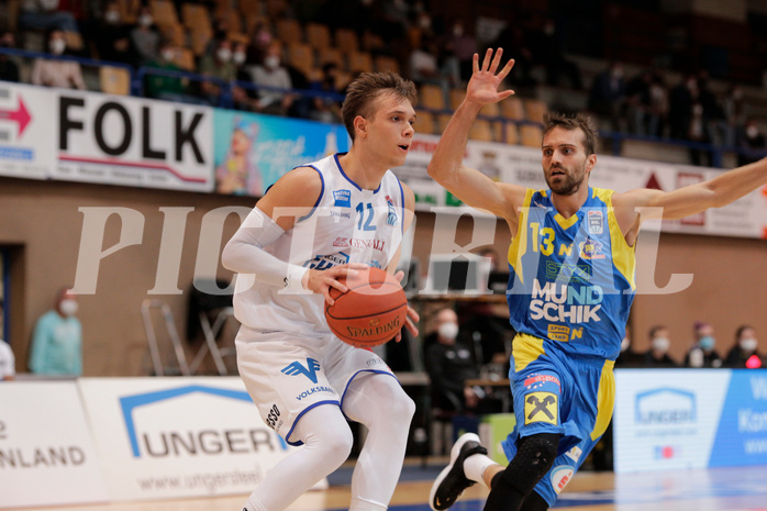 Basketball, bet-at-home Basketball Superliga 2021/22, Grunddurchgang Runde 6, Oberwart Gunners, SKN St. Pölten, Jonathan Knessl (12)