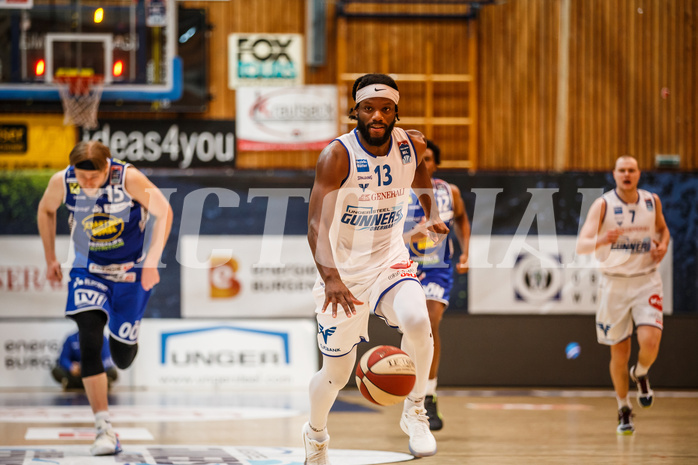 Basketball, bet-at-home Basketball Superliga 2020/21, Grunddurchgang 14. Runde, Oberwart Gunners, Gmunden Swans, Quincy Diggs (13)