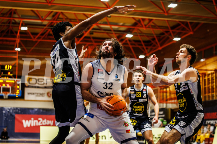 Basketball, win2day Basketball Superliga 2024/25, Grunddurchgang Runde 18, BBC Nord Dragonz, Gmunden Swans, Sead Hadzifejzovic (32)