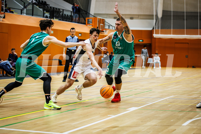 Basketball, Basketball Zweite Liga 2024/25, Grunddurchgang 14.Runde, Vienna Timberwolves, KOS Celovec, Jakob Konzet (5)