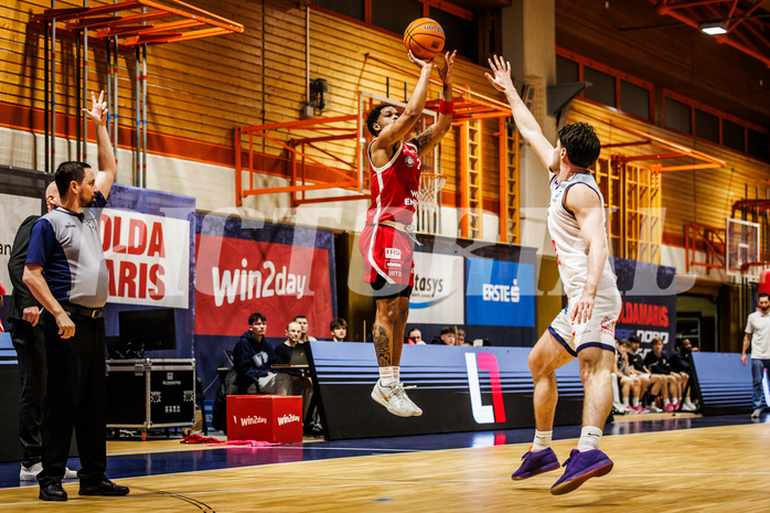 Basketball, win2day Basketball Superliga 2024/25, Grunddurchgang Runde 21, BBC Nord Dragonz, BC Vienna, Zac Owens (2)