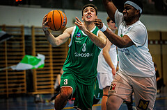 Basketball, Basketball Zweite Liga 2024/25, Grunddurchgang 16.Runde, UDW Alligators, KOS Celovec, Niklas Michel (3)