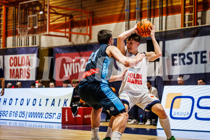 Basketball, win2day Basketball Superliga 2023/224, Grunddurchgang Runde 18, BBC Nord Dragonz, Oberwart Gunners, Valentin Pasterk (6)