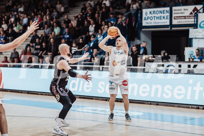 Basketball, Basketball Superliga 2023/24, Gunddurchgang 9. Runde, Oberwart Gunners, Flyers Wels, Christian von Fintel (27), Sebastian Kaeferle (7)