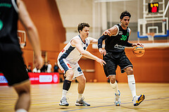 Basketball, Basketball Zweite Liga 2024/25, Grunddurchgang 4.Runde, Vienna Timberwolves, UDW Alligators, Philipp D'Angelo (9), Marko Kolaric (30)