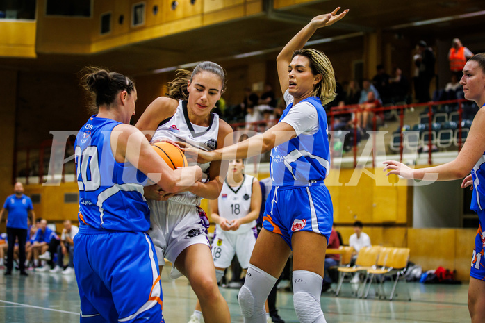 Basketball, Win2Day Basketball Damen Superliga 2023/24, Grunddurchgang 1.Runde, Vienna United, DBB LZ OÖ, Klara Brunner (25), Milica Popovic (13)