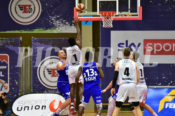 Basketball Superliga 2020/21, Grunddurchgang 13. Runde Flyers Wels vs. Oberwart, Austen Awosika (1), Quincy Diggs (13), Jan Raszdevsek (4),