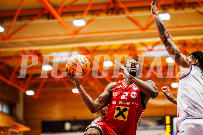 Basketball, win2day Basketball Superliga 2024/25, Grunddurchgang Runde 3, BBC Nord Dragonz, Flyers Wels, Damion Rosser (2)