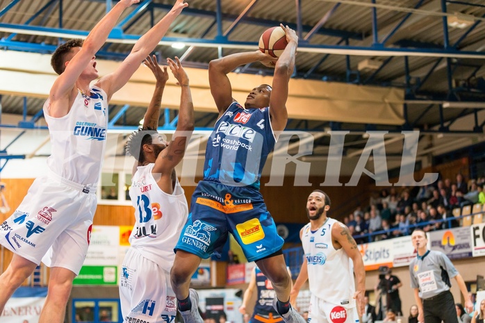 Basketball, ABL 2017/18, Grunddurchgang 15.Runde, Oberwart Gunners, Kapfenberg Bulls, Kareem Jamar (4)