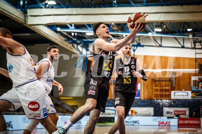 Basketball, bet-at-home Basketball Superliga 2020/21, Grunddurchgang, 4. Runde, Oberwart Gunners, Raiffeisen Flyers Wels, Elvir Jakupovic (21)