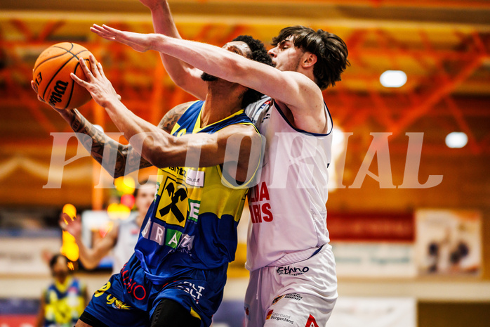 Basketball, win2day Basketball Superliga 2023/224, Grunddurchgang Runde 21, BBC Nord Dragonz, UBSC Graz, Linton Acliese III (18)