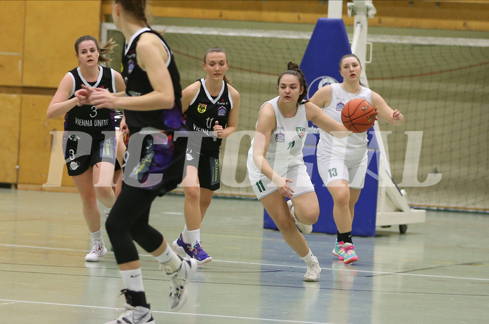 Basketball Damen Superliga 2021/22, Grundducrhgang 14.Runde Vienna United vs. KOS Celovec


