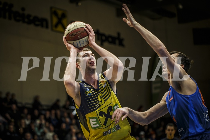 Basketball, ABL 2018/19, Grunddurchgang 17.Runde, UBSC Graz, Kapfenberg Bulls, Luka Nikolic (9) Basketball, ABL 2018/19, Grunddurchgang 17.Runde, UBSC Graz, Kapfenberg Bulls, Luka Nikolic (9)