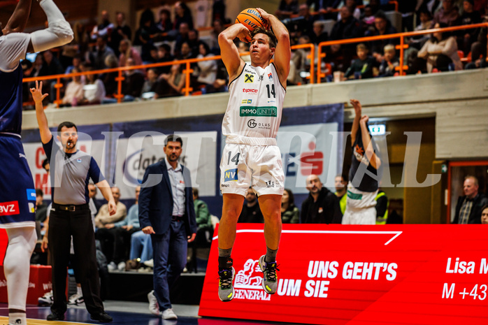 Basketball, win2day Basketball Superliga 2024/25, Grunddurchgang Runde 2, BBC Nord Dragonz, Klosterneuburg Dukes, Valentin Bauer (14)