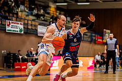 Basketball, win2day Basketball Superliga 2024/25, Grunddurchgang Runde 19, Oberwart Gunners, BBC Nord Dragonz, Sebastian Käferle (7)
