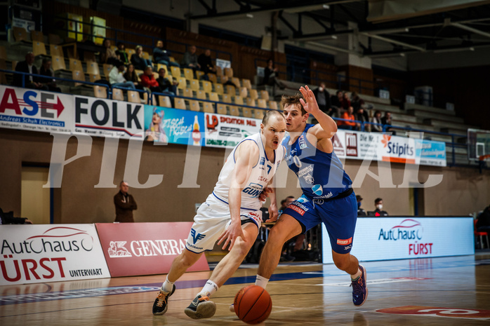 Basketball, bet-at-home Basketball Superliga 2021/22, Grunddurchgang Runde 14, Oberwart Gunners, Vienna D.C. Timberwolves, Sebastian Käferle (7)