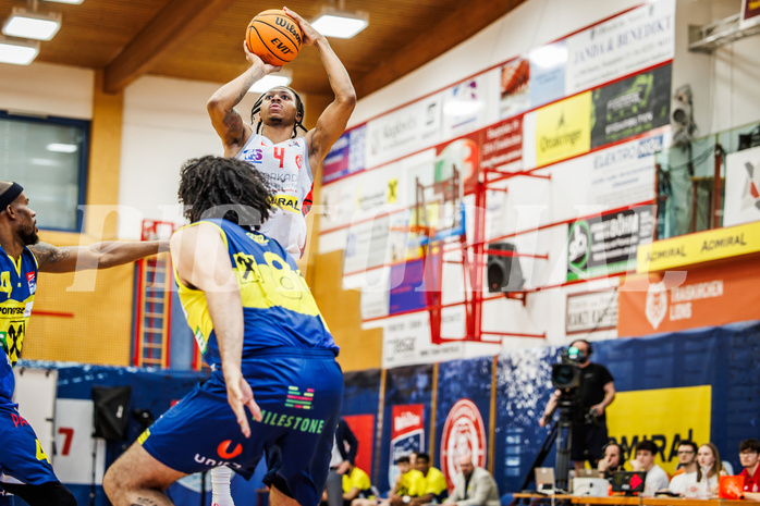 Basketball, win2day Basketball Superliga 2023/24, 10.Plazierungsrunde, Traiskirchen Lions, UBSC Graz, Demarcus Demonia (4)