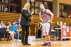 Basketball, 2.Bundesliga, Grunddurchgang 10.Runde, Mattersburg Rocks, Villach Raiders, Sebastian Huber (6), Natalia Tcherkasheva (Headcoach)