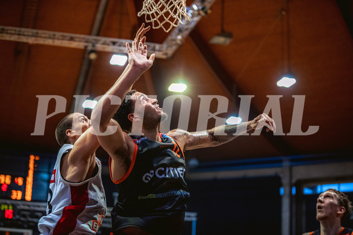 Basketball, Win2Day Superliga 2022/23, Grunddurchgang 3.Runde, BC GGMT Vienna, CITIES Panthers Fürstenfeld, Stefan Savic (13), Jaylen Butz (12)