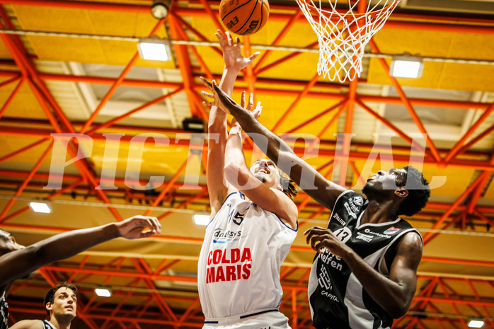 Basketball, win2day Basketball Superliga 2023/224, Grunddurchgang Runde 8, BBC Nord Dragonz, Kapfenberg Bulls, Mario Spaleta (15)