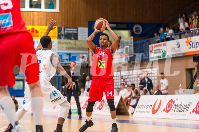 Basketball, ABL 2016/17, Playoff HF Spiel 5, Oberwart Gunners, WBC Wels, De Juan Wright (14)