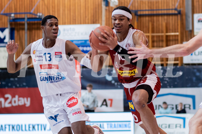 Basketball, Basketball Superliga 2022/23, Grunddurchgang Runde 20 , Oberwart Gunners, Flyers Wels, Shaquille Walters (13), Evan Taylor (10)