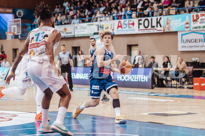 Basketball, Basketball Superliga 2023/24 , Qualifikationsrunde 4, Oberwart Gunners, BBC Nord Dragonz, Valentin Pasterk (6)