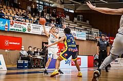 Basketball, bet-at-home Basketball Superliga 2021/22, Platzierungsrunde Spiel 8, Oberwart Gunners, UBSC Graz, Jonathan Knessl (12)