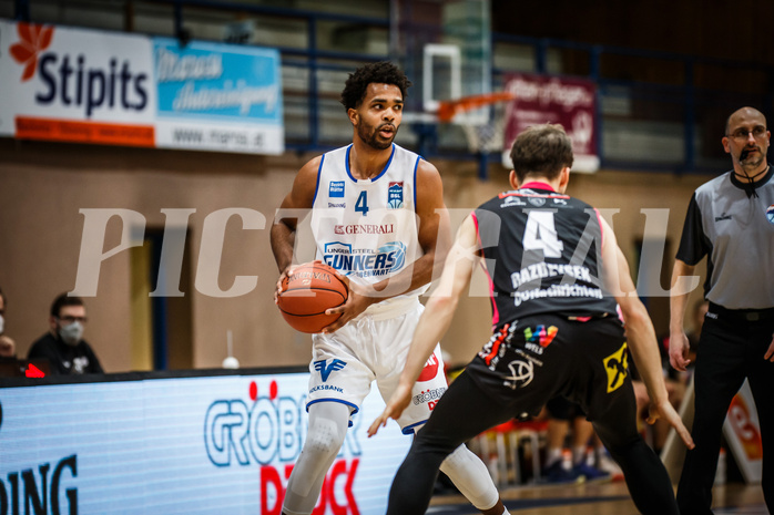 Basketball, bet-at-home Basketball Superliga 2021/22, Grunddurchgang Runde 9, Oberwart Gunners, Flyers Wels, Connor Cashaw (4)